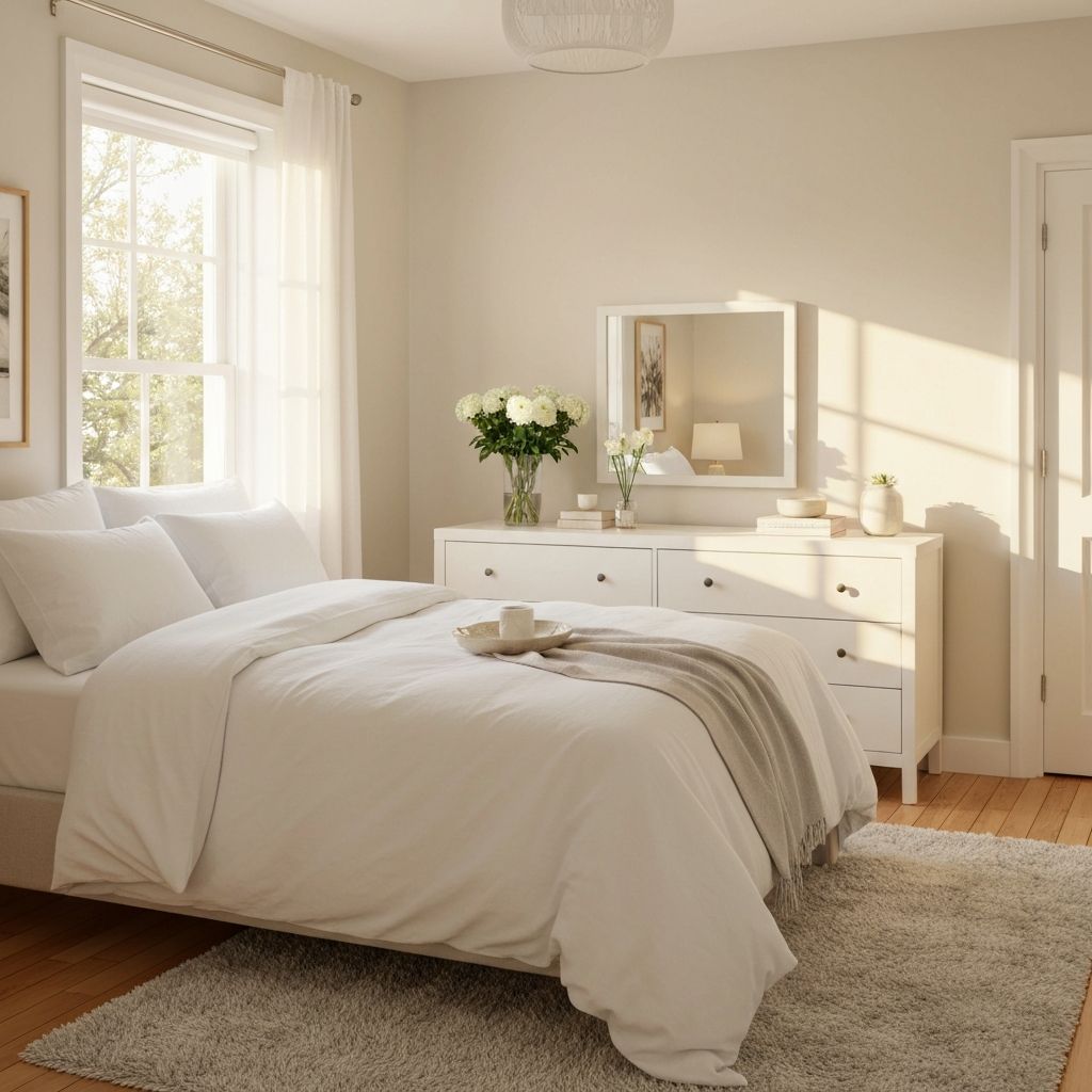 Clean organized bedroom